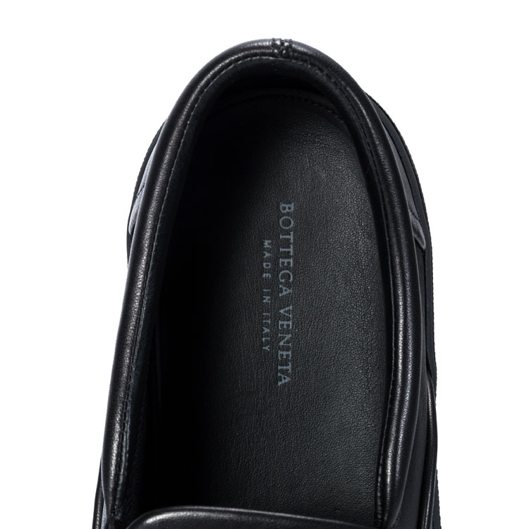 Bottega Veneta(葆蝶家) 黑色编织皮质男士休闲鞋 41#
