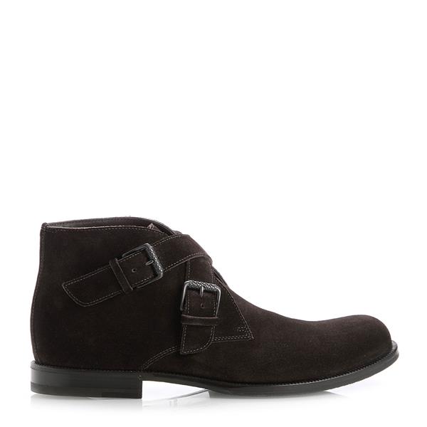 Bottega Veneta/葆蝶家 反毛皮 绒面 男士深咖色短靴