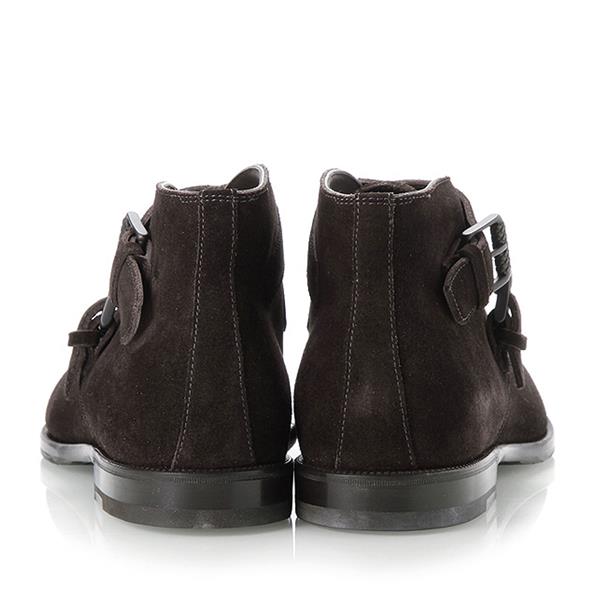 Bottega Veneta/葆蝶家 反毛皮 绒面 男士深咖色短靴