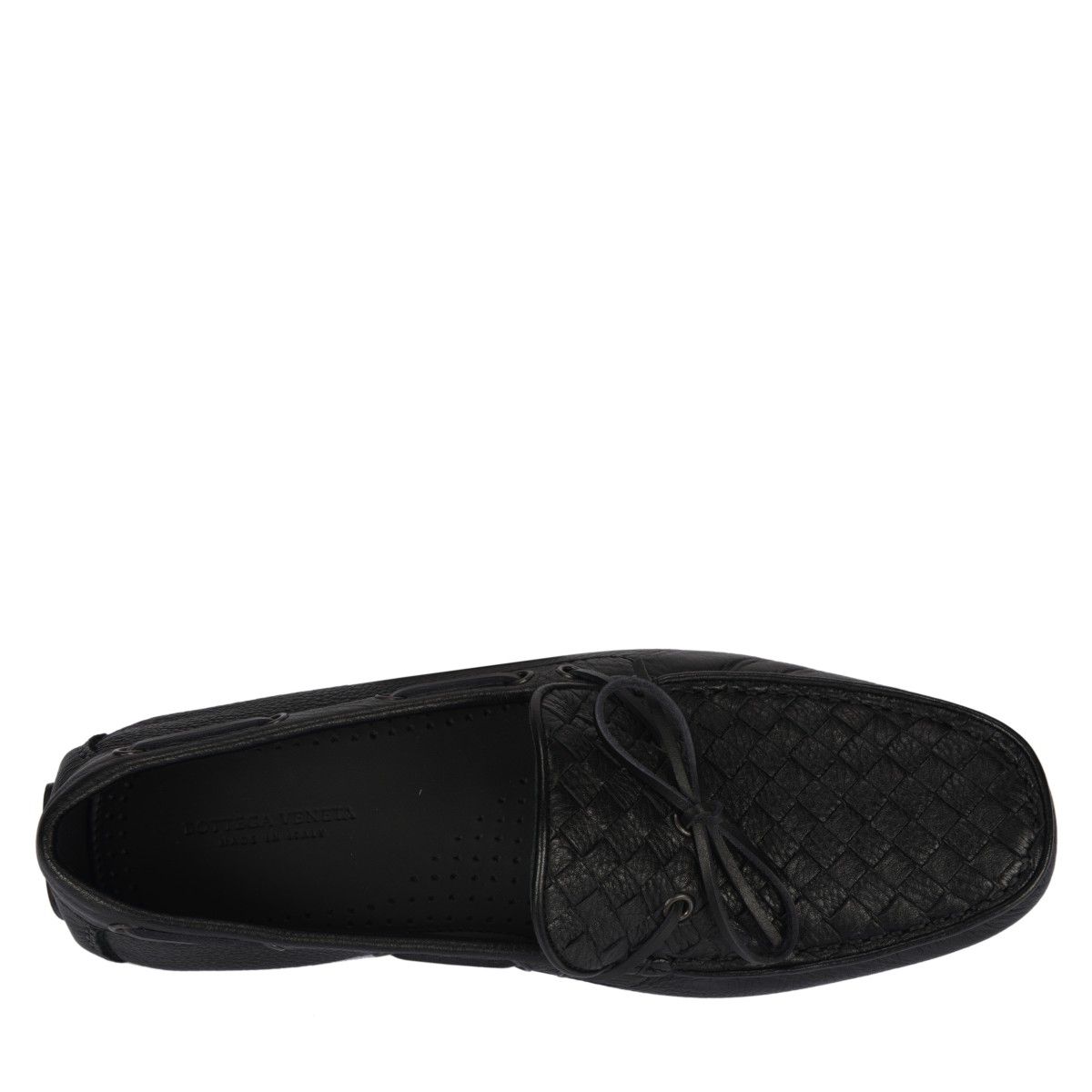Bottega Veneta/葆蝶家 黑色编织牛皮男士乐福鞋休闲鞋 308160 VQ921 1000