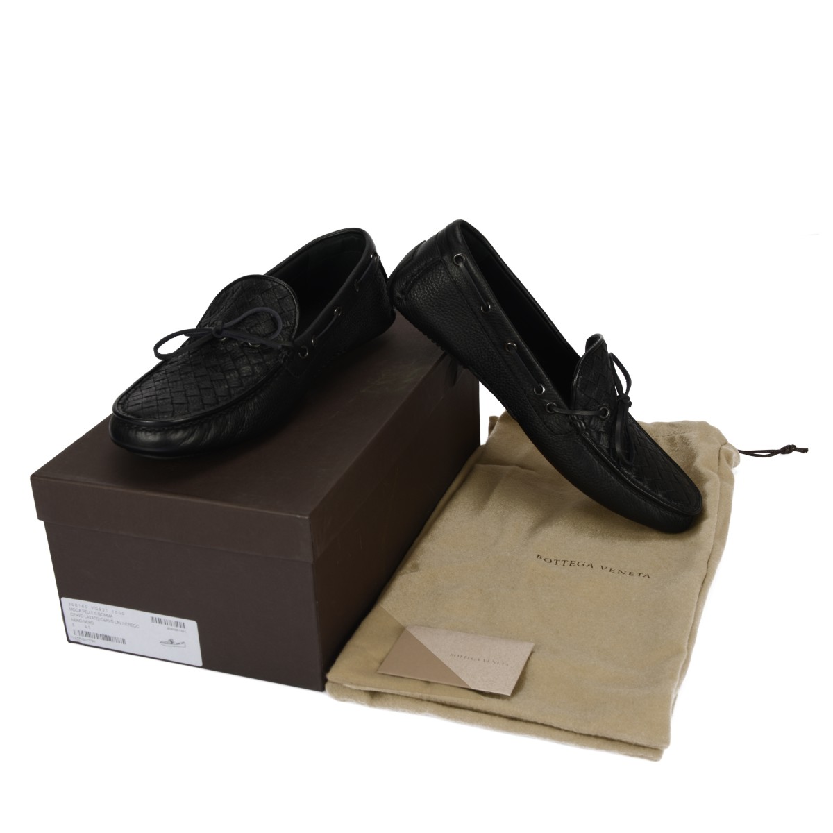 Bottega Veneta/葆蝶家 黑色编织牛皮男士乐福鞋休闲鞋 308160 VQ921 1000
