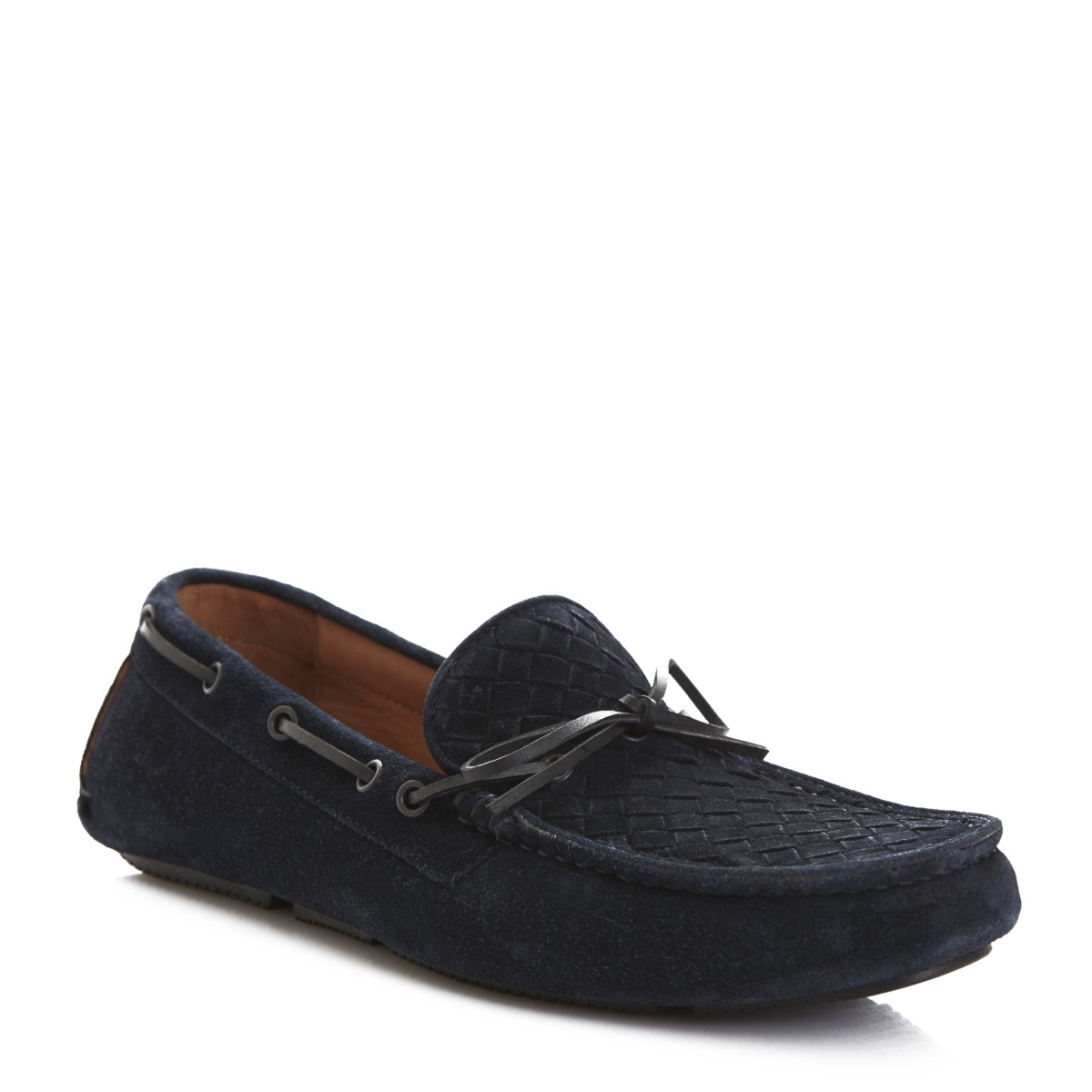Bottega Veneta/葆蝶家 藏蓝色麂皮男士平底鞋休闲鞋 308160 VFCA1 4030