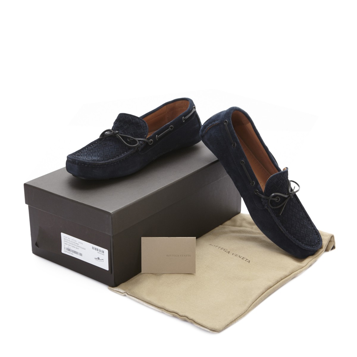 Bottega Veneta/葆蝶家 藏蓝色麂皮男士平底鞋休闲鞋 308160 VFCA1 4030
