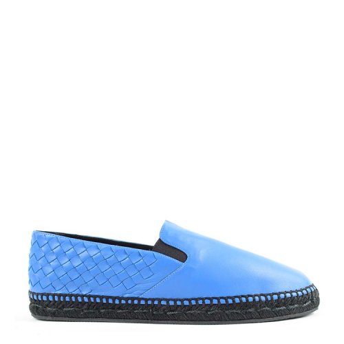 Bottega Veneta/葆蝶家 男士编织纹理织物缝合鞋边真皮休闲鞋 SP