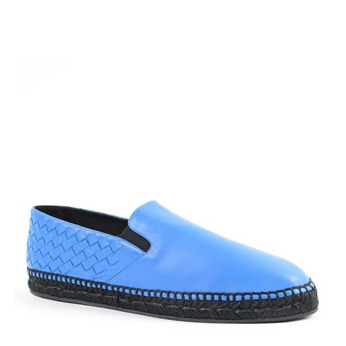 Bottega Veneta/葆蝶家 男士编织纹理织物缝合鞋边真皮休闲鞋 SP
