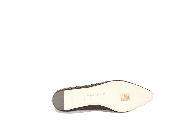 Bottega Veneta/葆蝶家 牛皮女士平跟鞋407066V00131000 黑色 37
