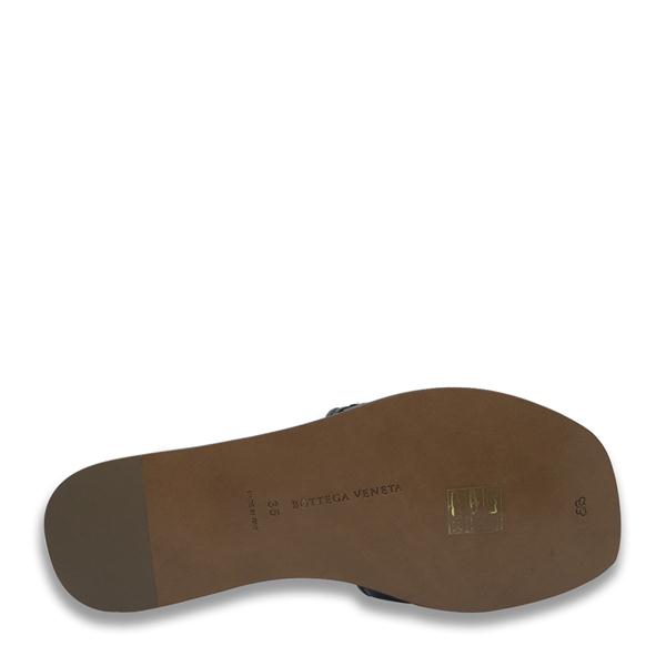 Bottega Veneta/葆蝶家 牛皮 编织款 女士银灰色凉拖