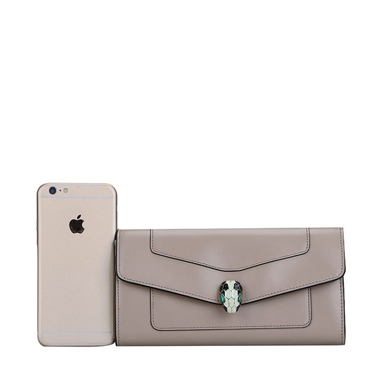 BVLGARI/宝格丽 长款女士SERPENTI小牛皮翻盖链条钱包 281318 沙漠石英