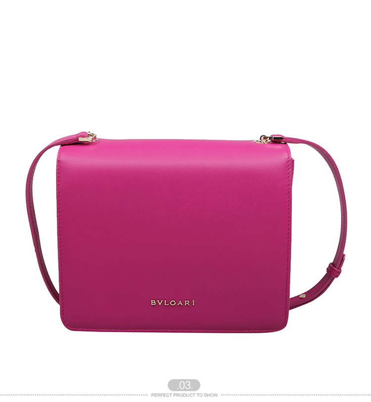 【包邮包税】BVLGARI/宝格丽 女士牛皮紫红色小号单肩包 280441 calf leather berry-036 20161121